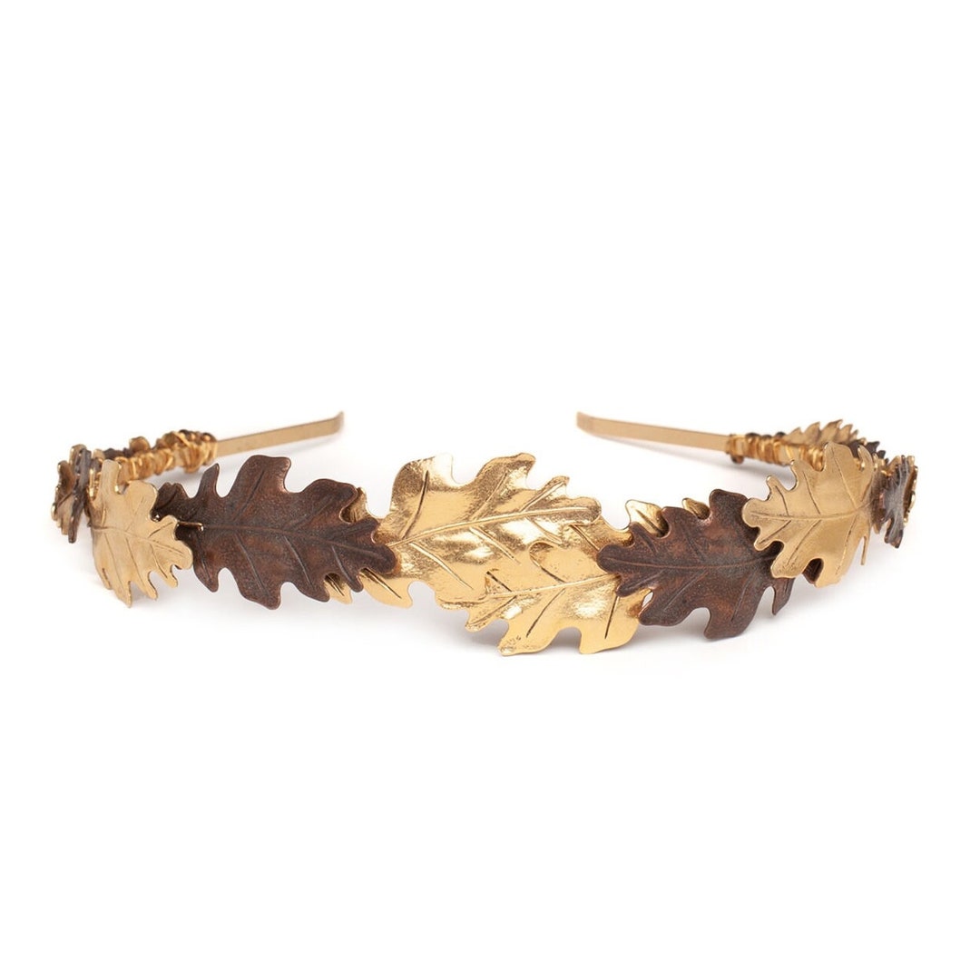 HAND EMBROIDERED MAPLE LEAF TWO TONE HEADBAND_CWMM6120