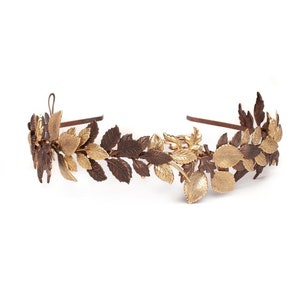 Vintage Foliage Charm Headband • Autumn leaf halo fall headpiece • Gold copper rustic charming crown • Forest enchanting woodland goddess