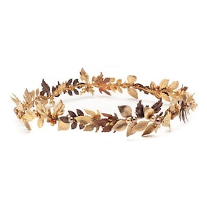 Autumn Circlet Wreath • Antique gold copper leaf hair accessory • Fall Whimsical fairy halo • Foliage Headpiece • Flexible custom handmade