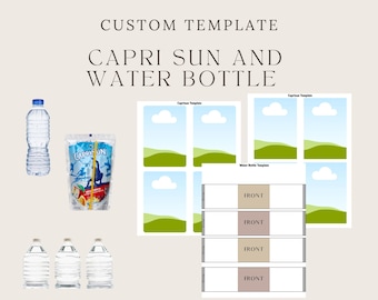 Drink Templates For Parties | Caprisun Template | Water Bottle Template