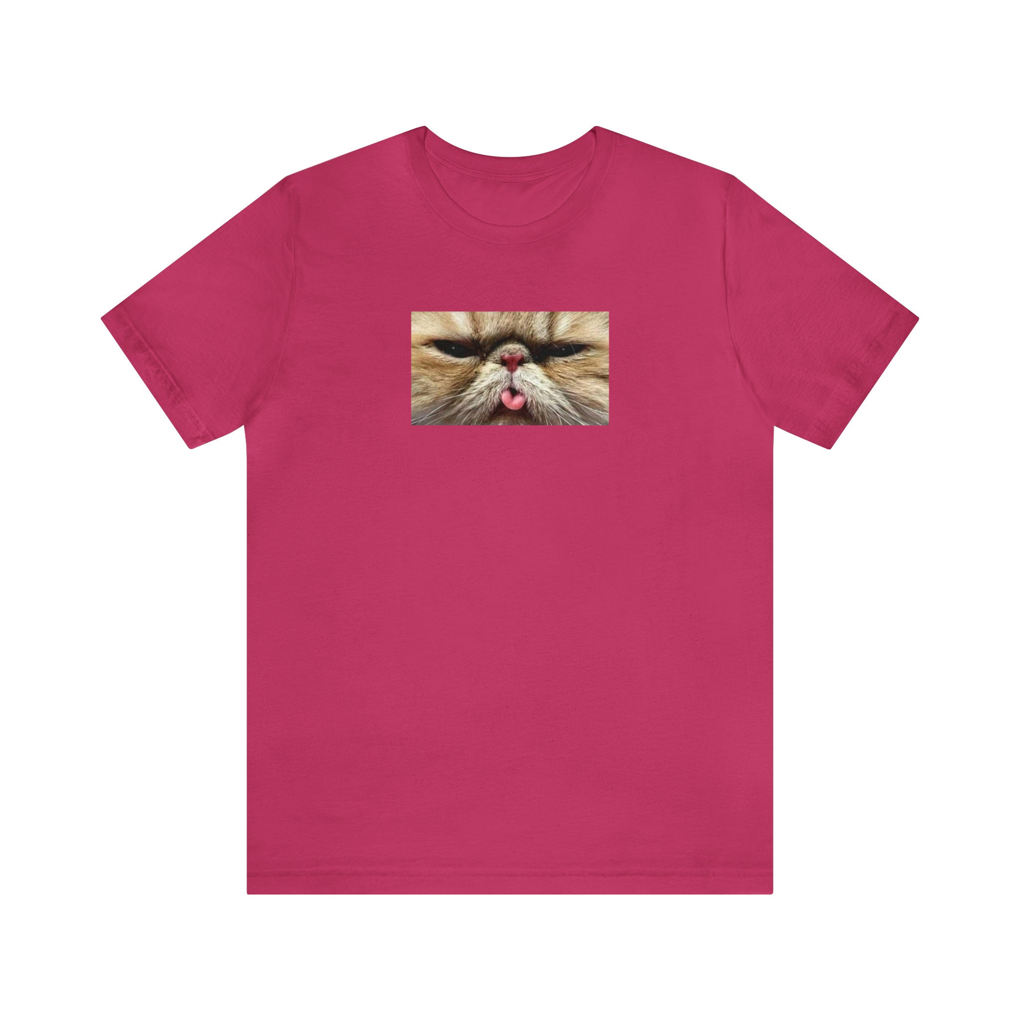 Short Sleeve T-shirt Funny Cat Face - Etsy UK