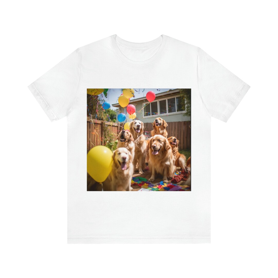 Golden Retriever Party Unisex Jersey Short Sleeve Tee Etsy