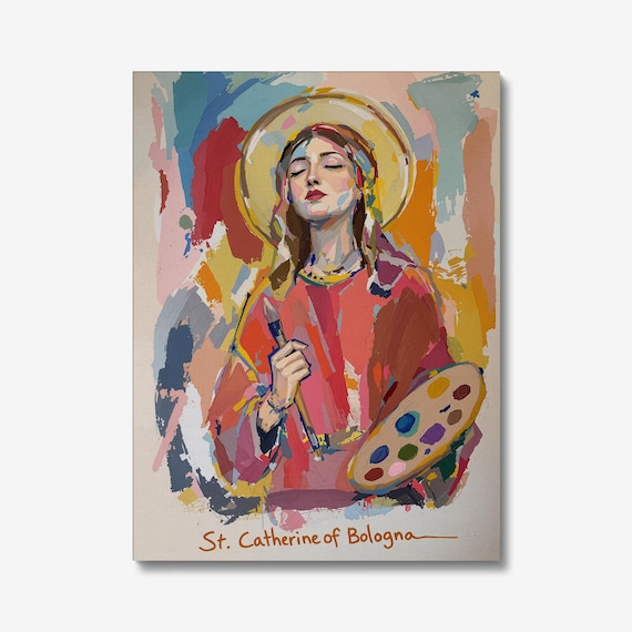 St. Catherine of Bologna Art Print: Bold Portrait of the Patron Saint of Artists