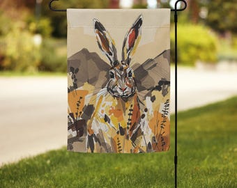 Southwest Jackrabbit Garden Flag Print, 12x17 inch All-weather polyester Garden flag