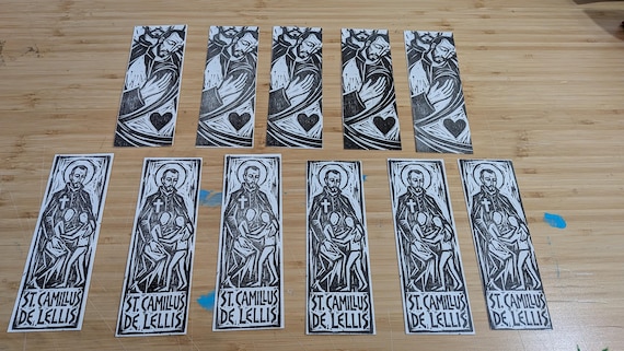 Saint Camillus De Lellis Relief Print Bookmark, Patron Saint of the Sick, Nurses, Doctors