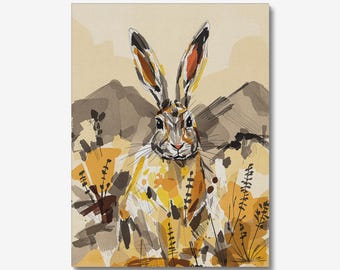 White-Tailed Jackrabbit Print: New Mexico Desert Wildlife Art, Animal Print