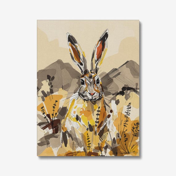White-Tailed Jackrabbit Print: New Mexico Desert Wildlife Art, Animal Print