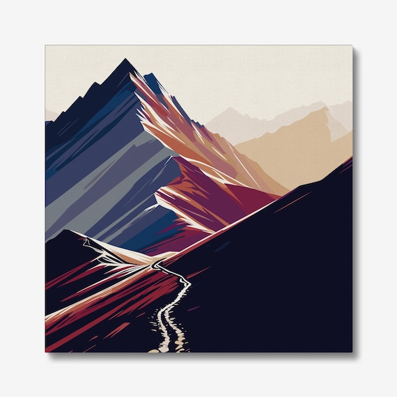 Mountain Landscape Art Print: Journey Pathway Wall Decor