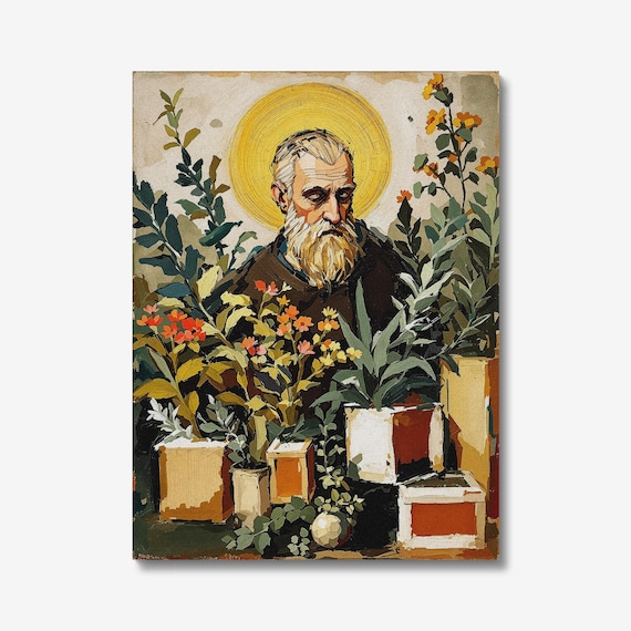 Saint Fiacre Portrait: Catholic Patron of Gardeners, Herbalists, boxmakers