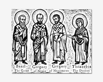 The Cappadocians, Fathers and Mothers of the Early Church, relief print, 8x10 inches.