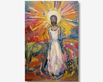 Saint Wilgefortis Religious Wall Art, Expressionist Queer Catholic Giclee on White Paper