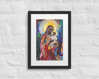 Black Madonna of Czestochowa Art Print | Polish Folk Saint Icon | 12x16 Perfectly Framed