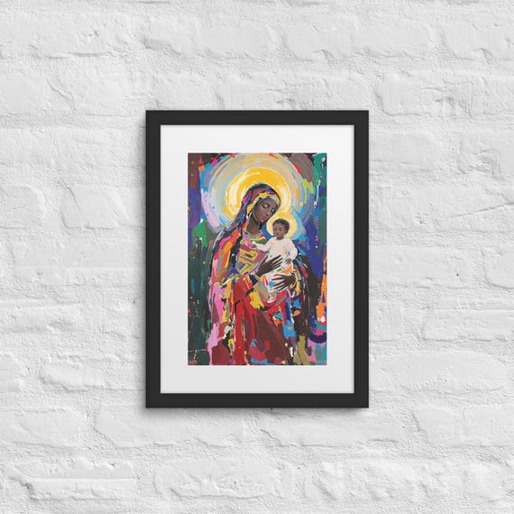 Black Madonna of Czestochowa Art Print | Polish Folk Saint Icon | 12x16 Perfectly Framed