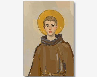 Marina der Mönch Kunstdruck: Expressionistisches LGBTQ Heiligen Helden Portrait