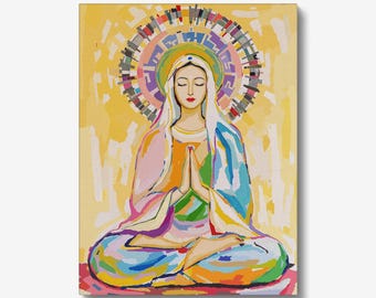 Bodhisattva Mary Meditation Wall Art | Spiritual Enlightenment Peace Decor
