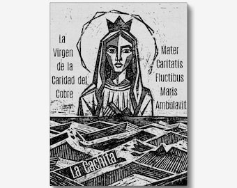 La Cachita Virgin of Charity Relief Print, Mother Mary Artwork, Cuban Inspired (6x8 Inch)