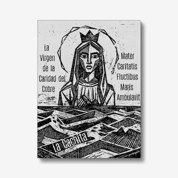La Cachita Virgin of Charity Relief Print, Mother Mary Artwork, Cuban Inspired (6x8 Inch)