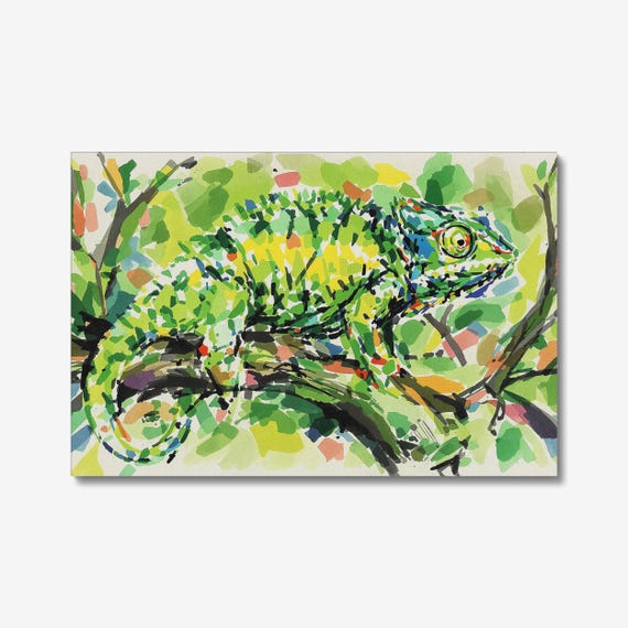 Chameleon Print: Vibrant Wildlife Art for Kids Room, Office, Etc. Animal Art