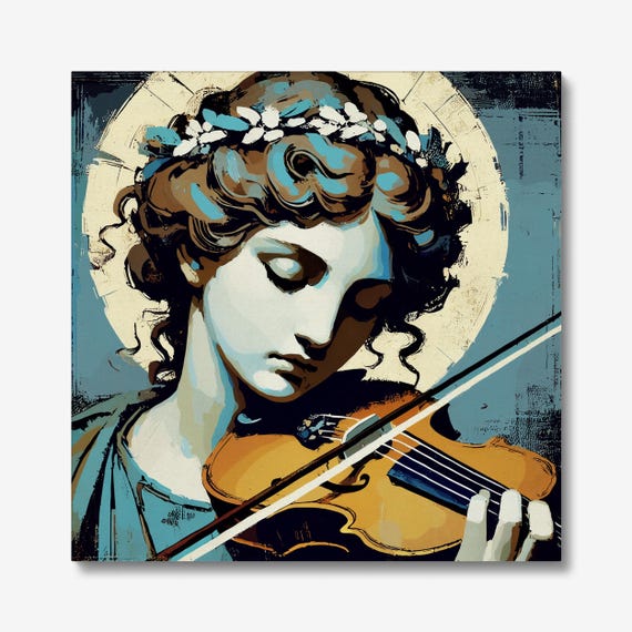 Saint Cecilia Art Print: Expressionist Patron Saint of Musicians and Music