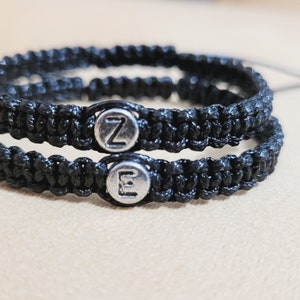 PAREJA PERSONALIZADA INİTİAL Pulseras con letra / Pulseras de socios a juego personalizadas / Para parejas Joyería de verano, Pulseras de amistad