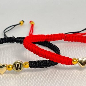 PULSERAS A JUEGO, pulseras con LETRAS, pulsera para parejas, conjunto de pulseras con iniciales de corazón fresco con cierre deslizante personalizado