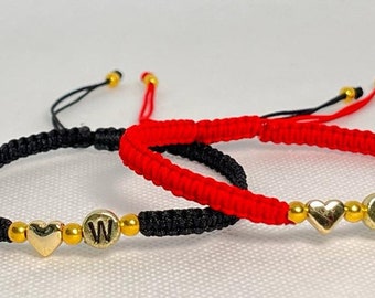 MATCHING BRACELETS, LETTER Bracelets, Couples Bracelet, Customized Casual Wear Slide Lock Cool  Heart Initial Bracelets Set