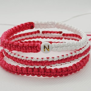 PULSERA DE PARACORD PERSONALIZADA, pulsera de letra personalizada, pulsera unisex, pulsera de surfista anudada, conjunto de pulseras de letras frescas de ropa casual