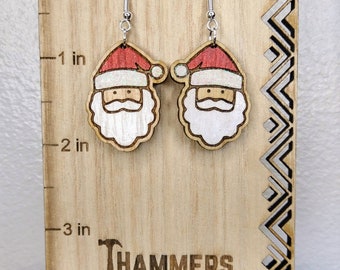 Christmas Santa Earrings | Sparkly Santa