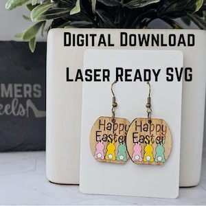 Easter Bunny Earrings Laser SVG | Digital Download | Laser File | Easter Earring | Bunny Earring