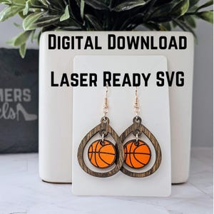 Basketball Earrings SVG| Digital Download | Laser File | Basketball Mama | Sport Earrings