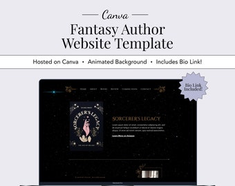 Author Website Template, Author Website Design, Writer Website Template, Canva Website Template for Authors, Landing Page Template
