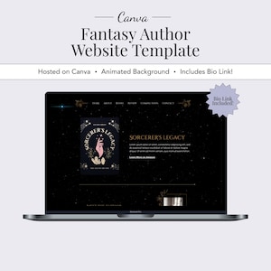 Author Website Template, Author Website Design, Writer Website Template, Canva Website Template for Authors, Landing Page Template