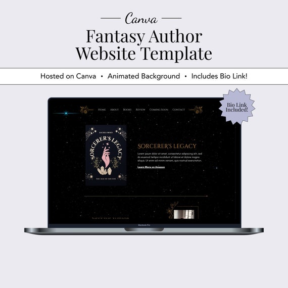 Author Website Template, Author Website Design, Writer Website Template, Canva Website Template for Authors, Landing Page Template