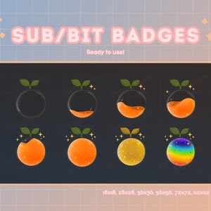 Orange Liqiud Bottle Twitch Sub Bit Badges, Cute Magic Bottle, Orange Badges, Twitch Sub Badges, Badges for Streamers, Kawaii Badges, Vtuber