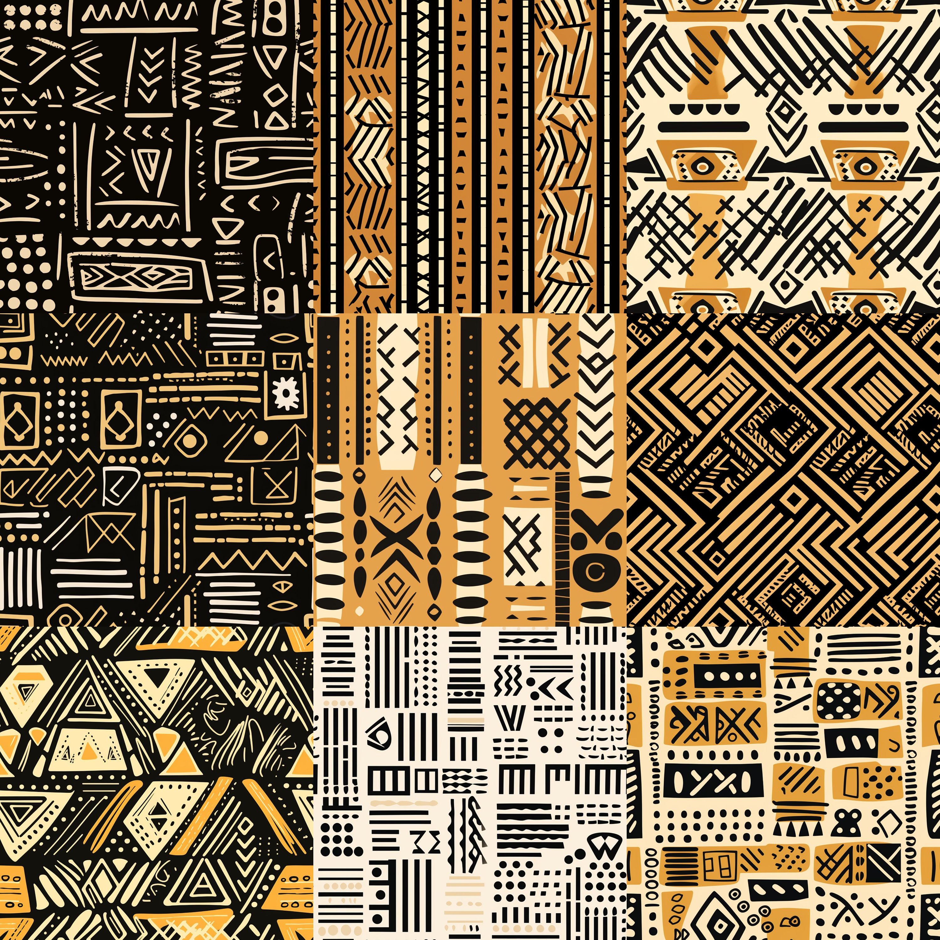 Mud Design Patterns 18 Seamless African Mud Cloth Inspired Patterns | Mud Cloth | Digital ...