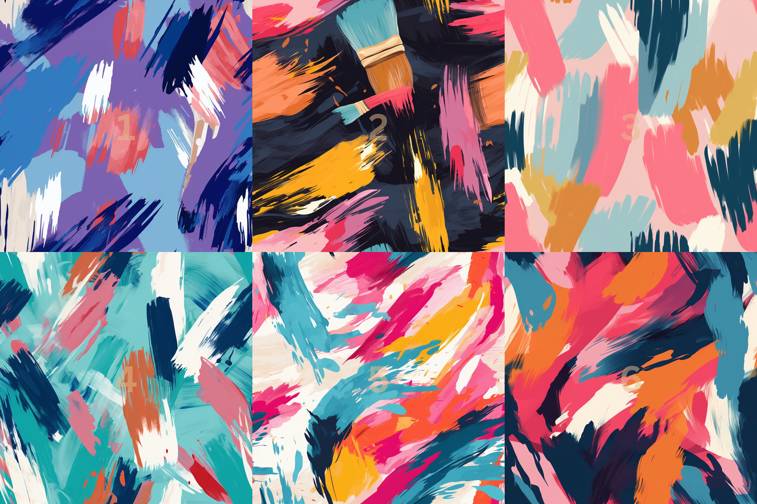 18 Seamless Brushstrokes Patterns | Brushstrokes | Digital Download ...