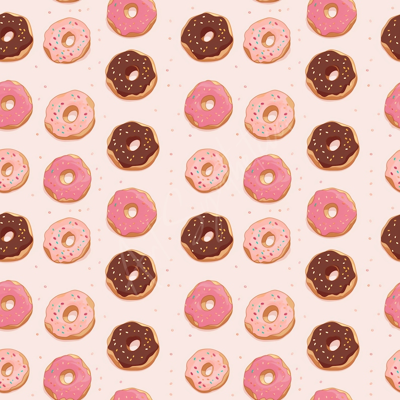 18 Seamless Donut Patterns | Donuts | Digital Download | 18 Pattern ...