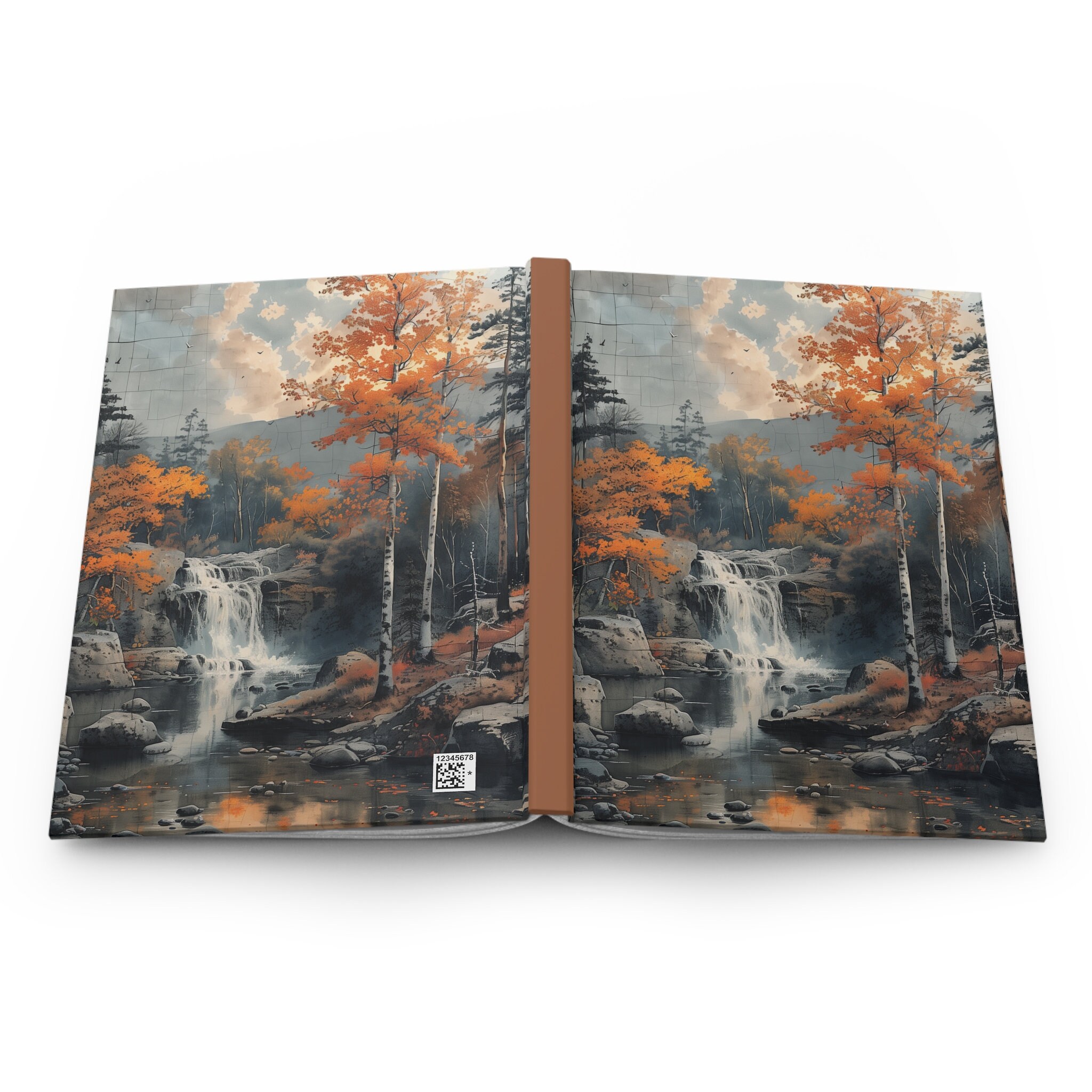 Autumn Forest Waterfall Journal, Vintage Style Hardcover Notebook ...