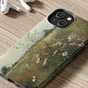 Wildflowers iPhone Cases, Wildflowers Vintage Landscape Impact Resistant Phone Cases for iPhone 7 and up, Floral iPhone Cases