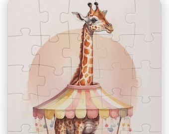 Watercolor Baby Giraffe Kids' Puzzle, 30-Piece