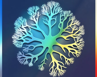 Holografische Brain Glia-stickers, gestileerde Brain Rainbow-stickers, neurowetenschappen gestanste stickers, milieuvriendelijke stickers