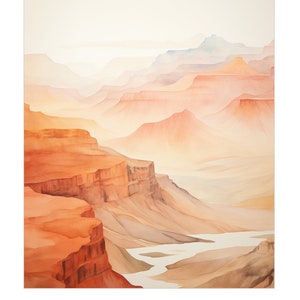 Grand Canyon Wall Art Print, Watercolor Grand Canyon Print, National Park Wall Art Print, Premium Matte Poster
