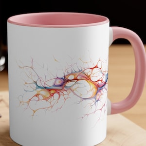 Neurons Coffee Mug, Brain Coffee Tea Cup, Brain Neurons Mug, Brain Mug