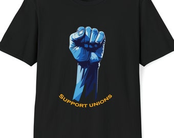 Support Unions Softstyle T-shirt, Union Fist Solidarity T-shirt, Union T-shirt, Stand met Union Workers T-shirt, 100% katoen