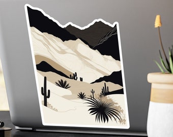 Death Valley-klistermärken, minimalistiska Death Valley-klistermärken, Kalifornien-klistermärken, nationalpark-klistermärken, vattentäta vinyldekaler