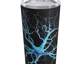 Neuron Tumbler, Stainless Steel Neuroscience Tumbler, Brain NeuroScience Travel Mug, 20oz