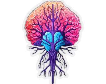 Hersenstickers, abstracte hersenstickers, neurowetenschappelijke stickers