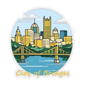 Pittsburgh Graphic City of Bridges Stickers
