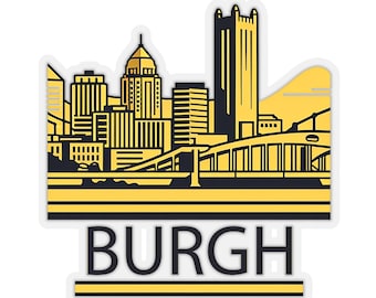 Graphic Pittsburgh Stickers, The Burgh Steel City Stickers