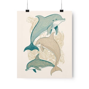 New Zack Thomas Dolphins Art Print 12x18 LE 50 - Etsy